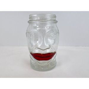 Vintage Lucky Joe Nash Prepared Mustard Jar Face Red Lips Sticker